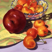 Plum with Yellow Cherries